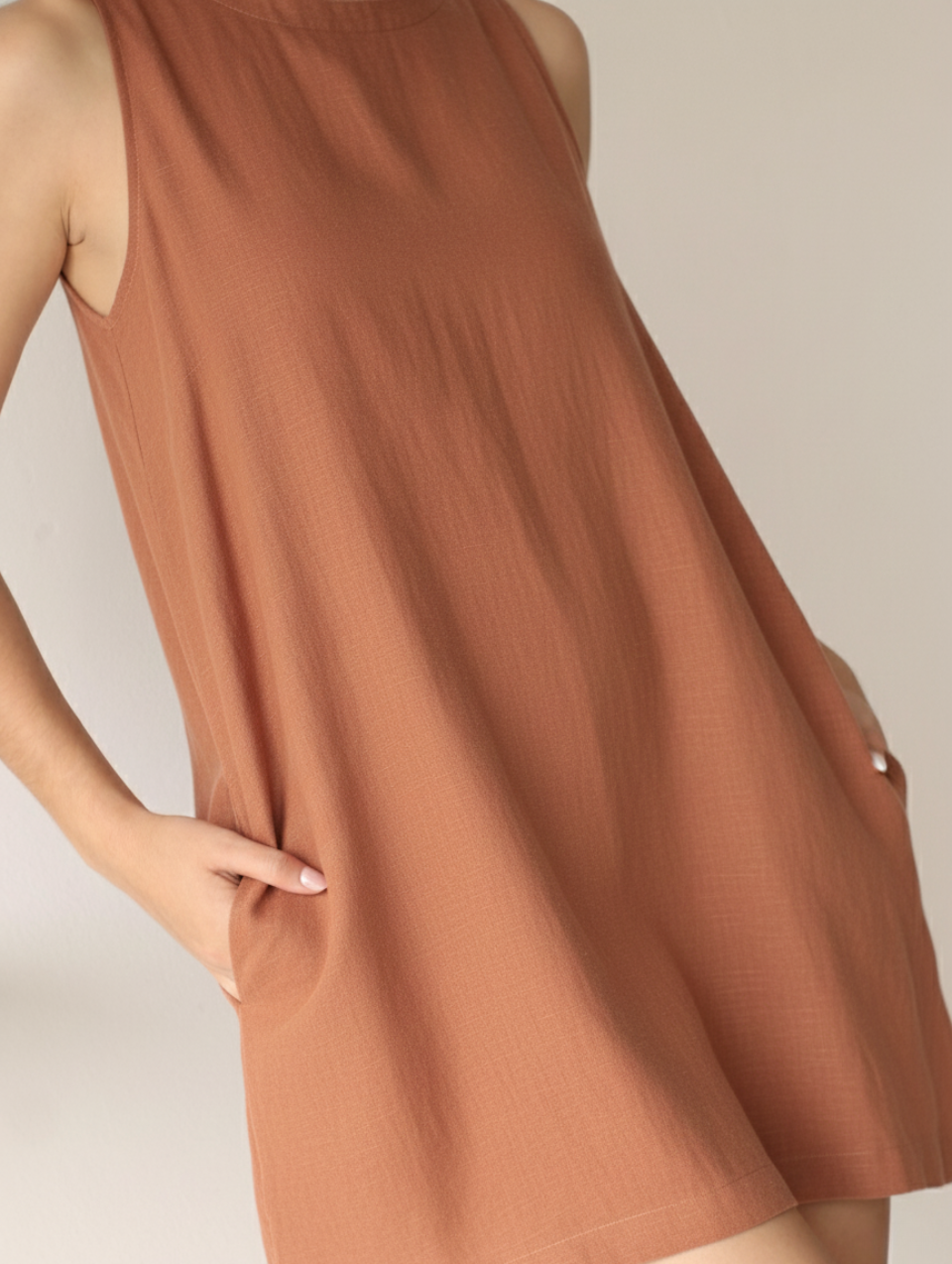 Vestido Lucrecia de Lino Terracota