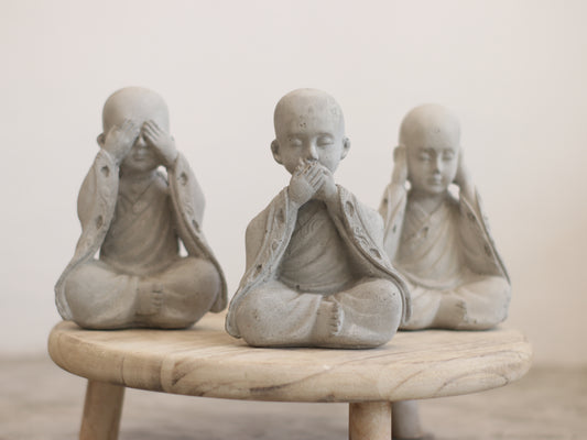 Tres Budas sabios de Cemento