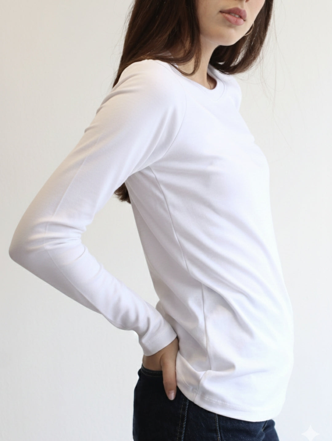 Camiseta Pima Manga Larga Blanco