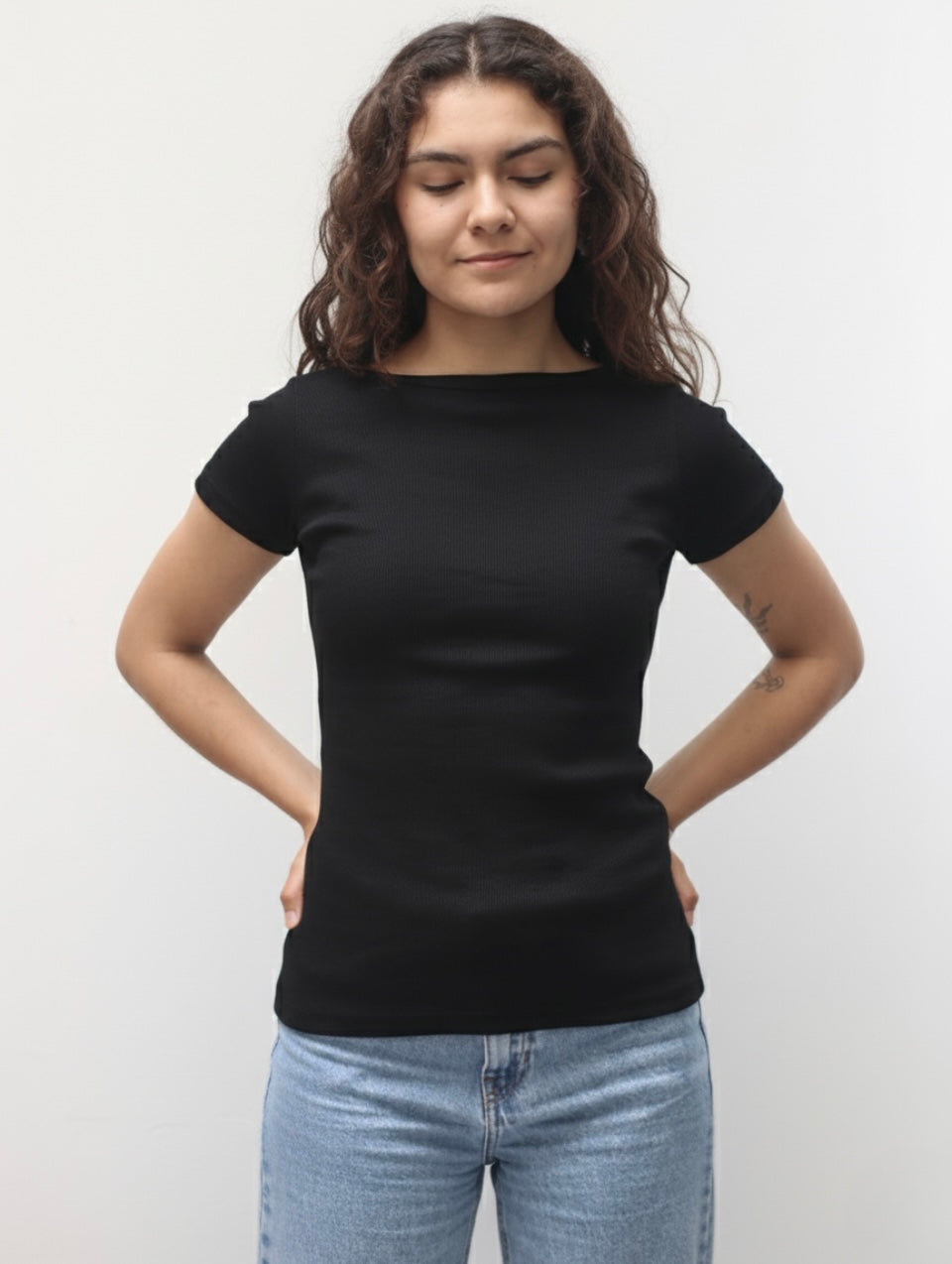 Polo acanalado Aitana - Black