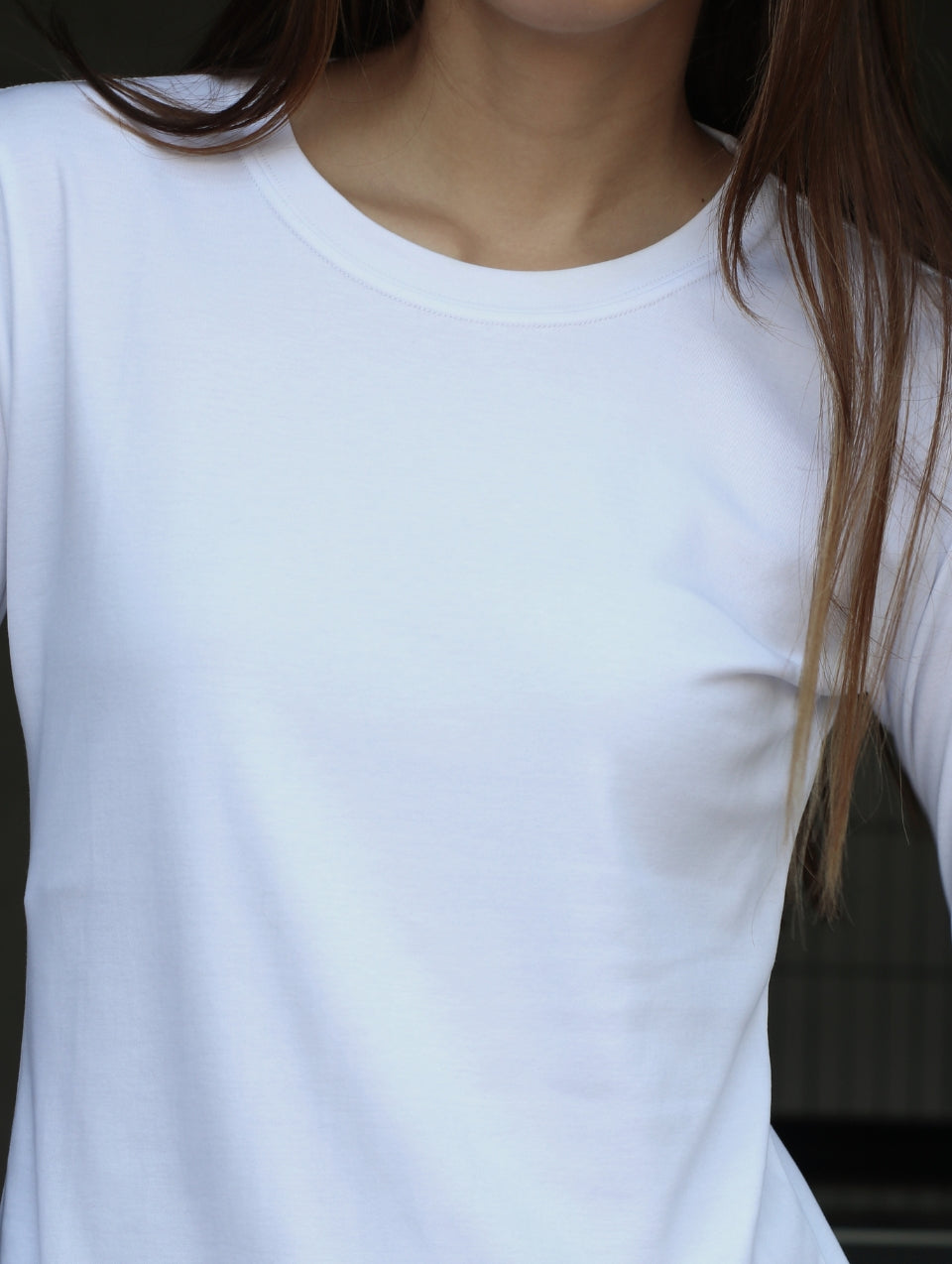 Camiseta Pima Manga Larga Blanco