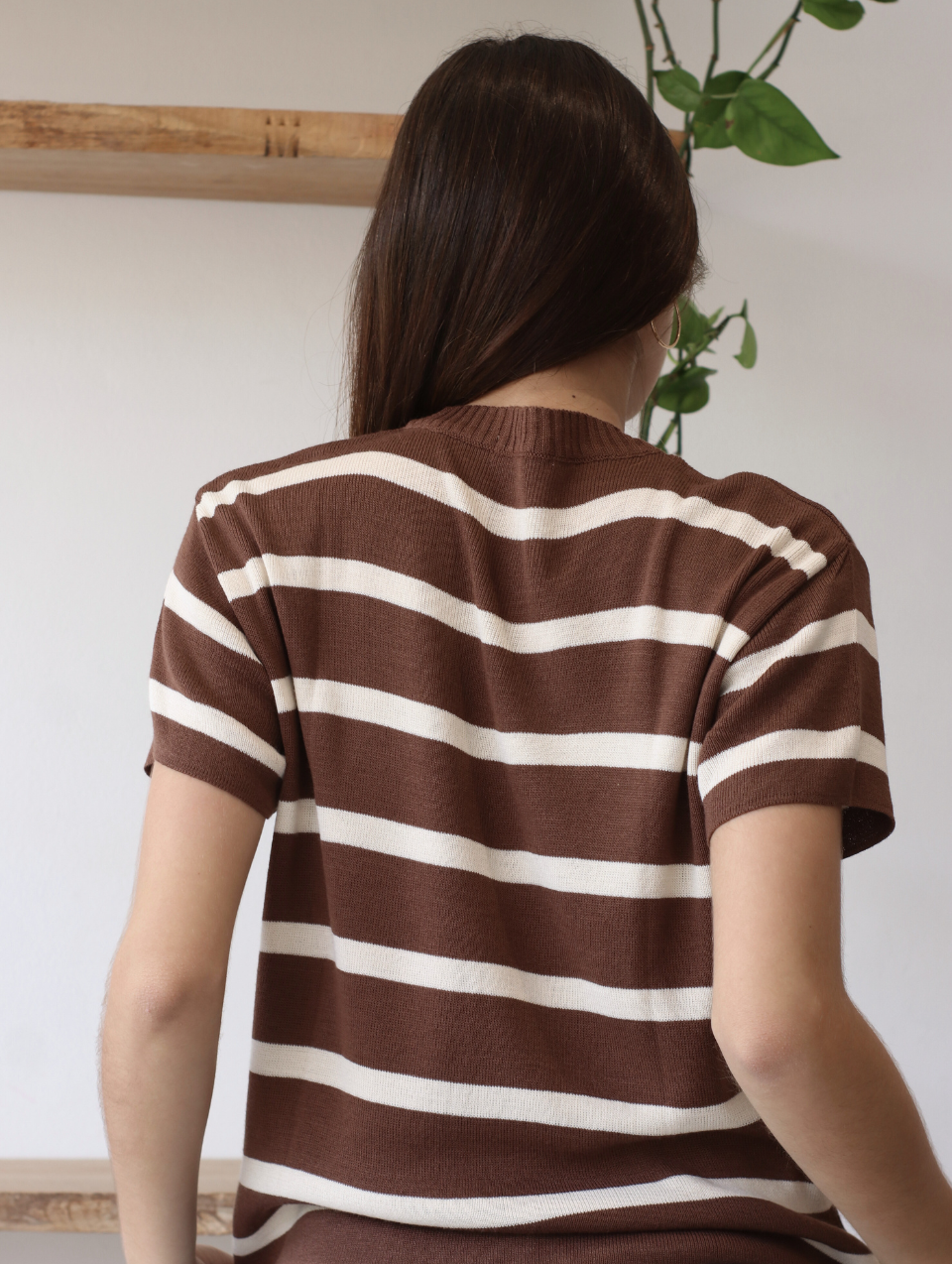 Polo a Rayas Chocolate