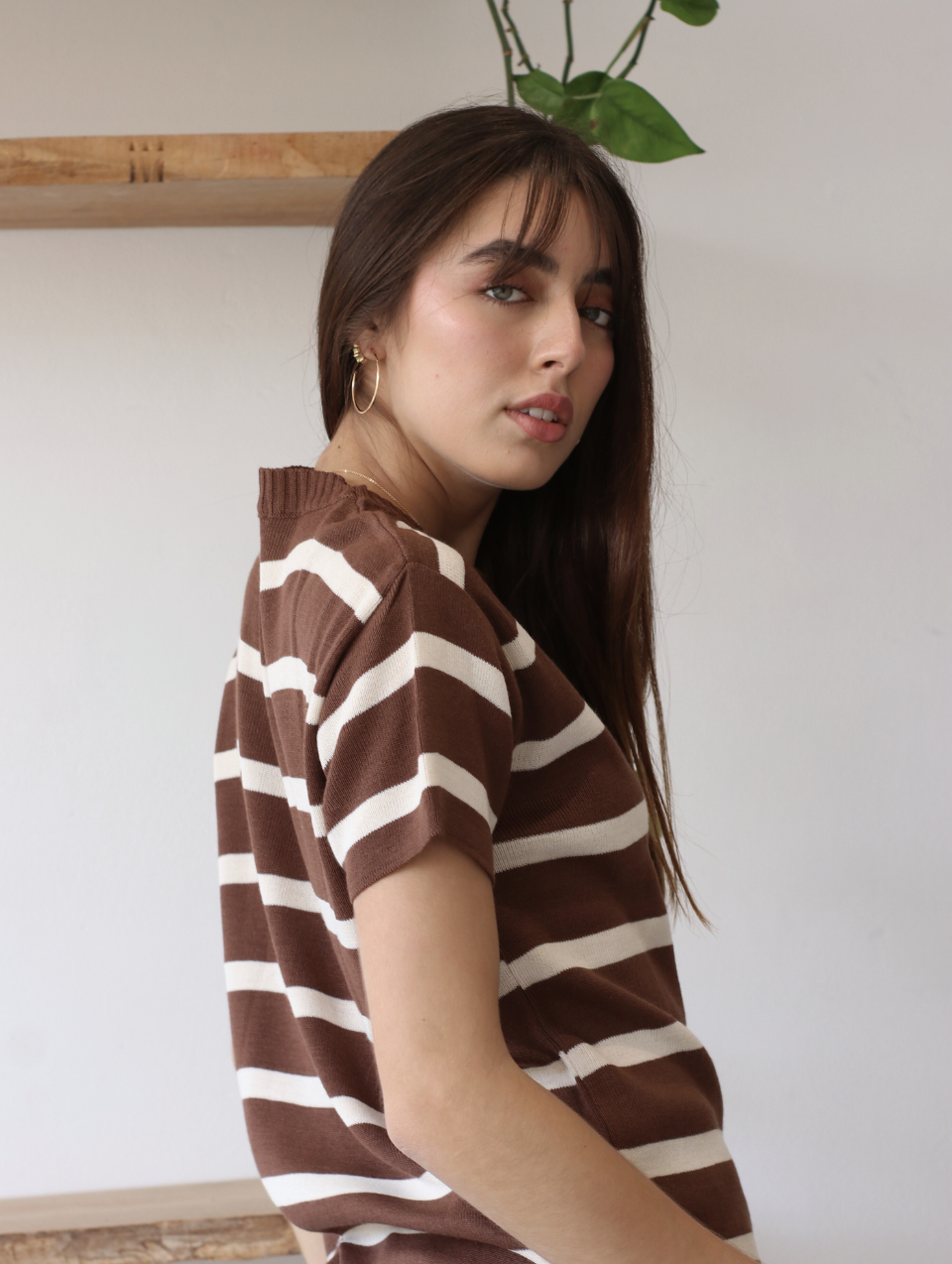 Polo a Rayas Chocolate