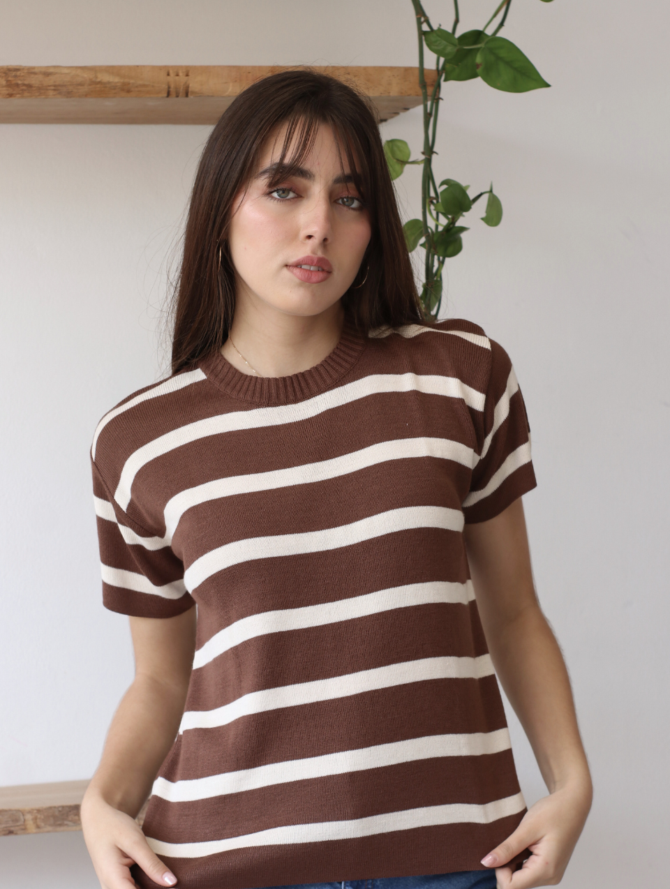 Polo a Rayas Chocolate