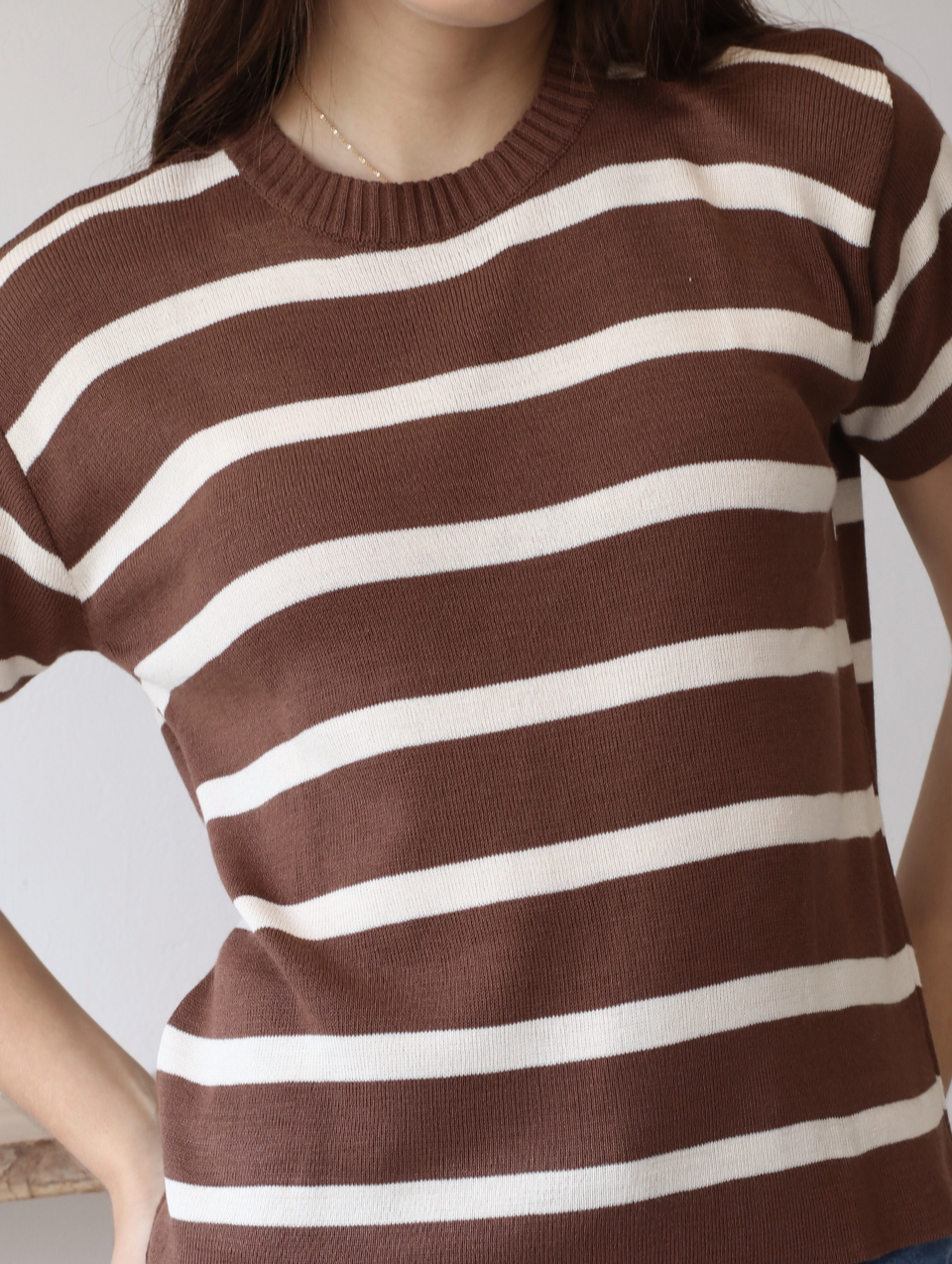 Polo a Rayas Chocolate