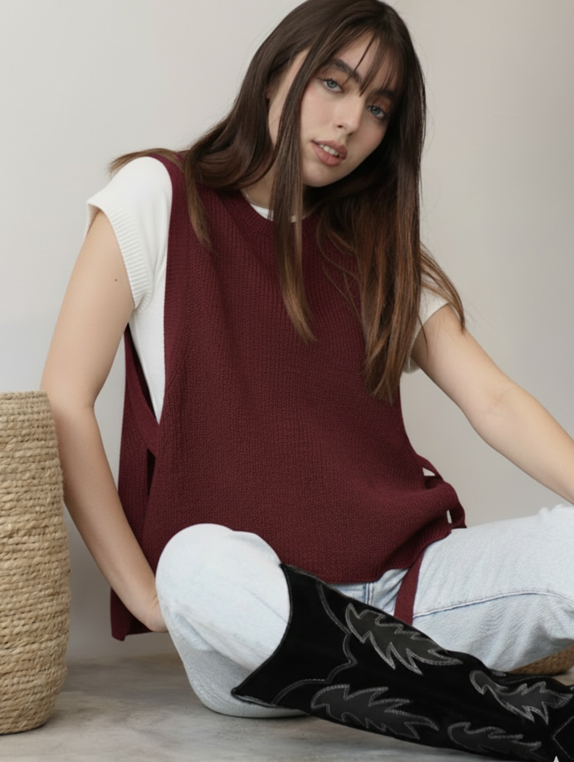 Chaleco Minimal- Burgundy