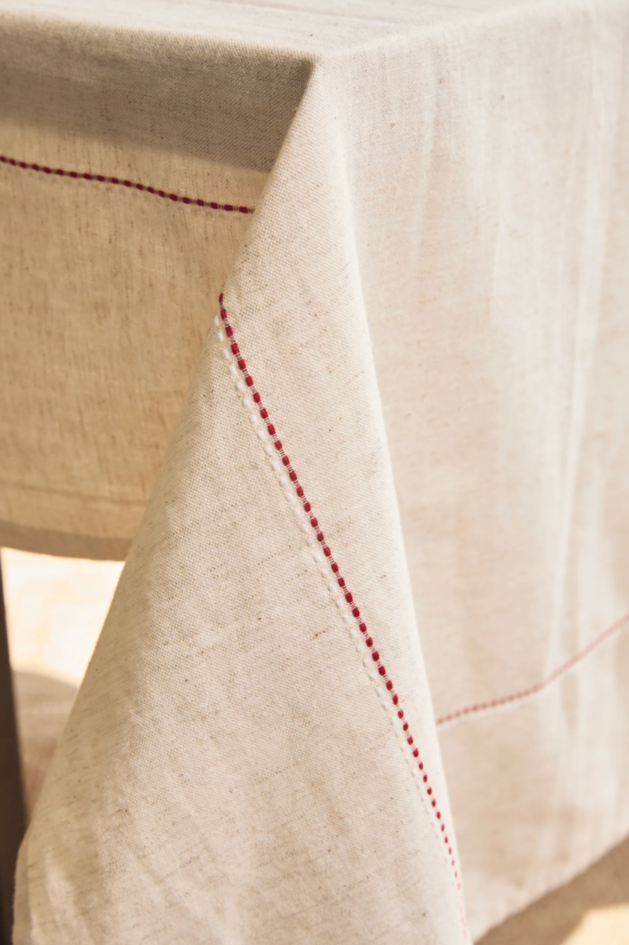 Mantel Navidad Beige 100% Algodón