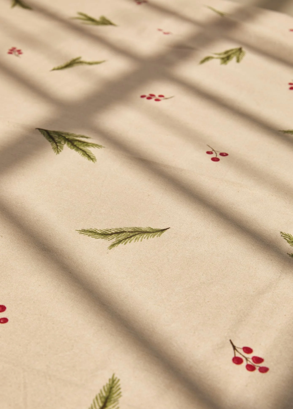 Mantel Navidad Beige con diseño 100% Algodón