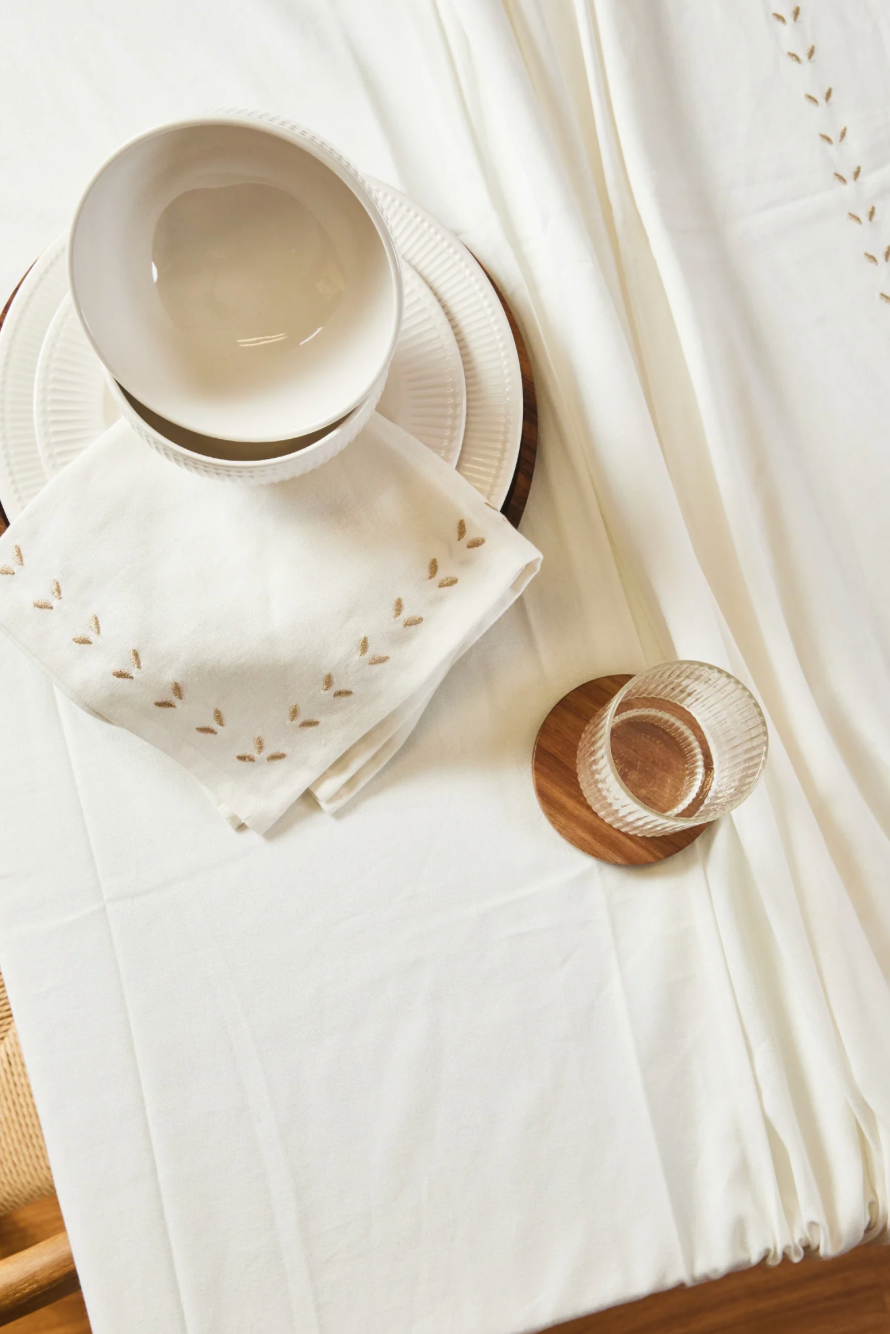 Servilleta con Bordado Artesanal 100% Algodón