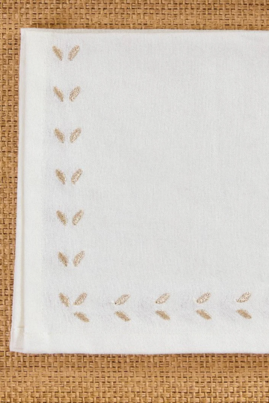 Servilleta con Bordado Artesanal 100% Algodón