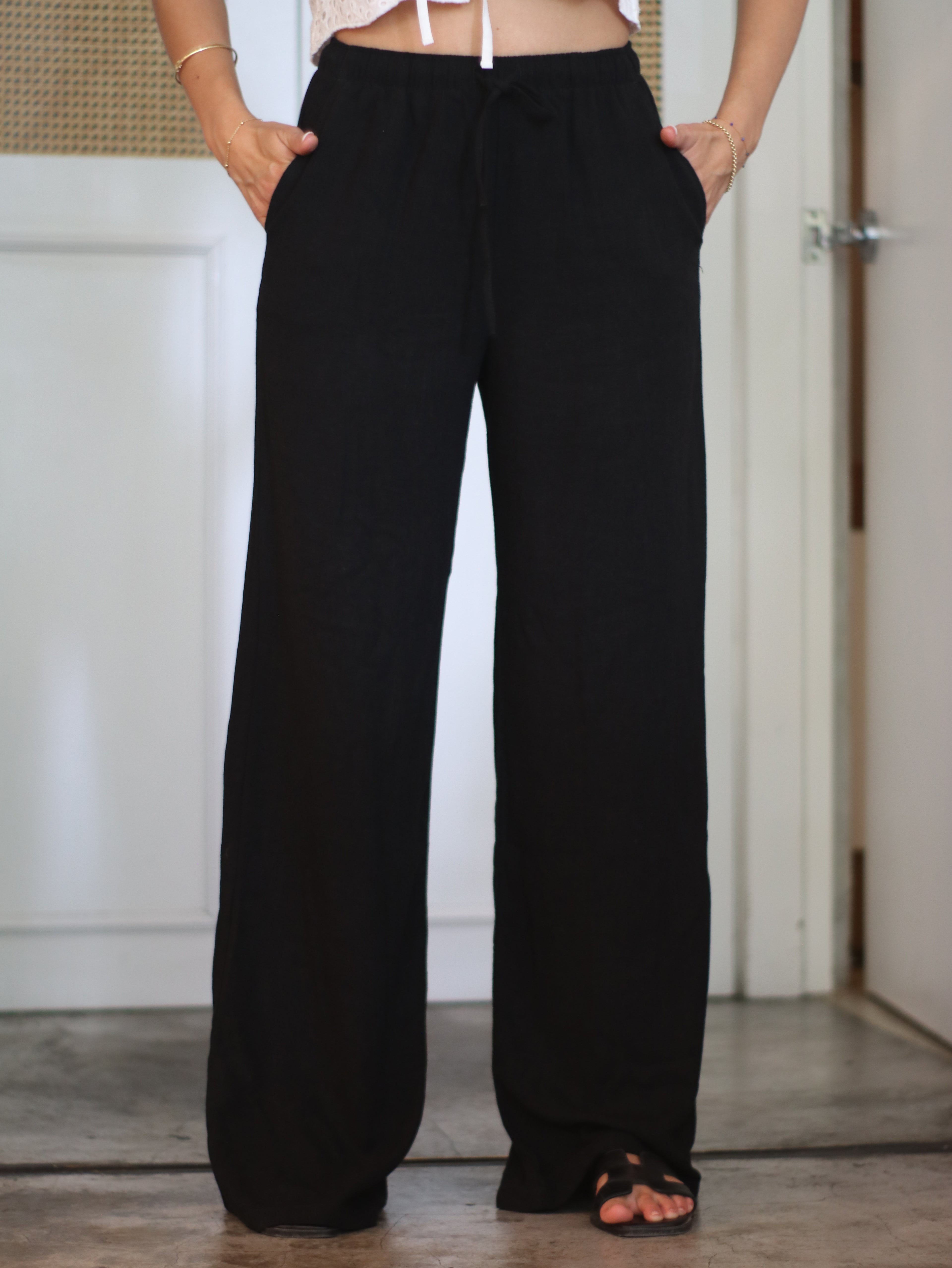 Pantalón de Lino - Black