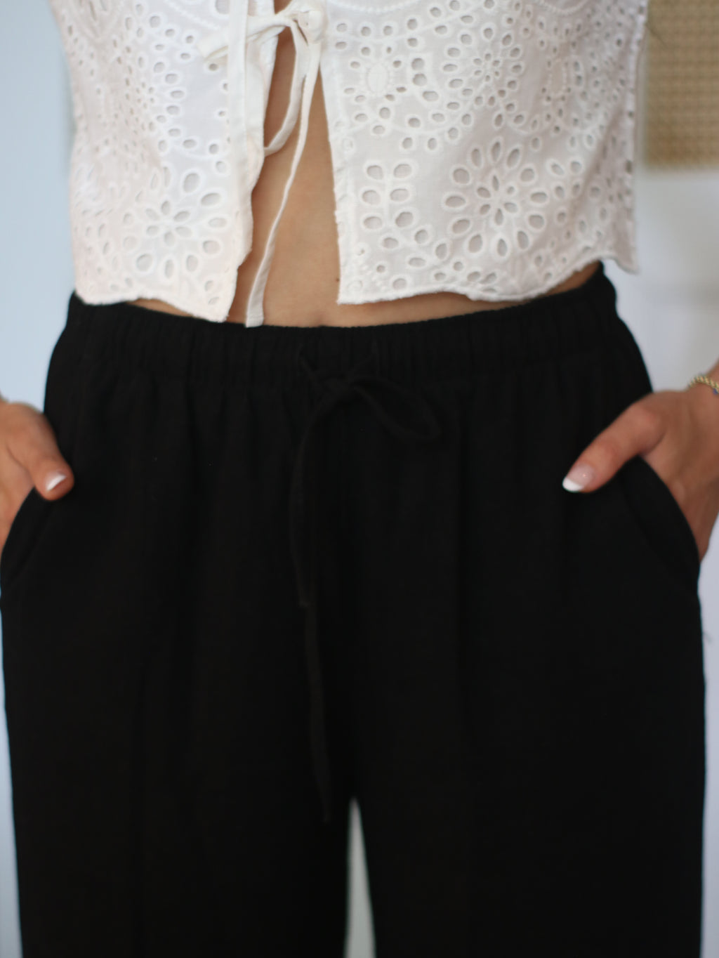 Pantalón de Lino - Black