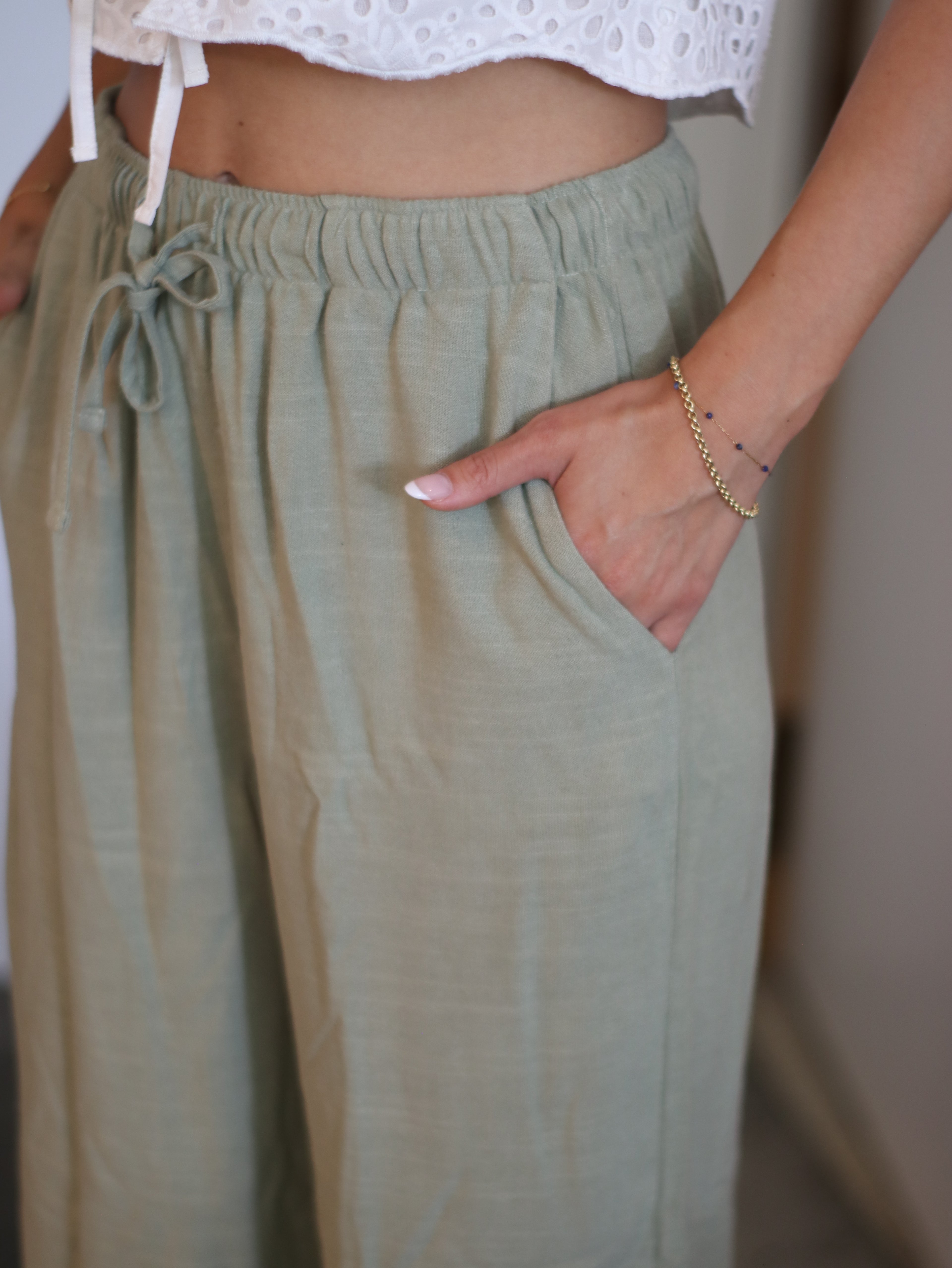 Pantalón de Lino - Verde Pistacho