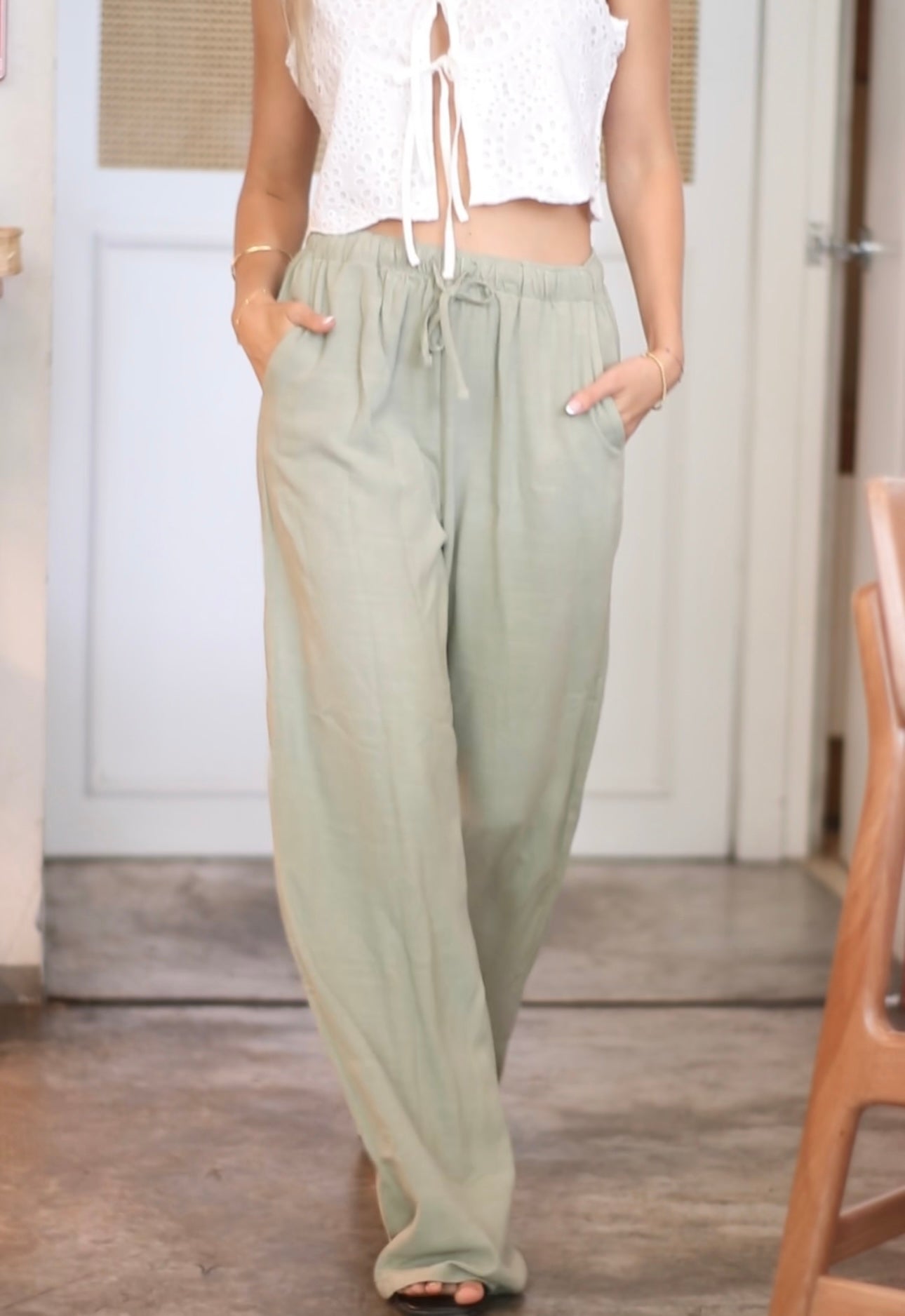 Pantalón de Lino - Verde Pistacho